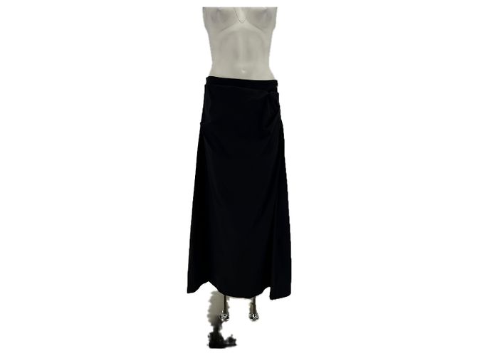Autre Marque Gonna lunga nera in cotone Nero