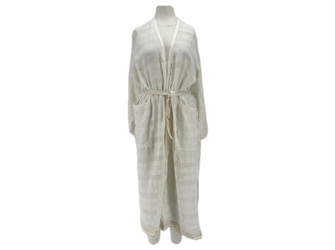 Autre Marque Vestido maxi branco e dourado com cinto LEM LEM