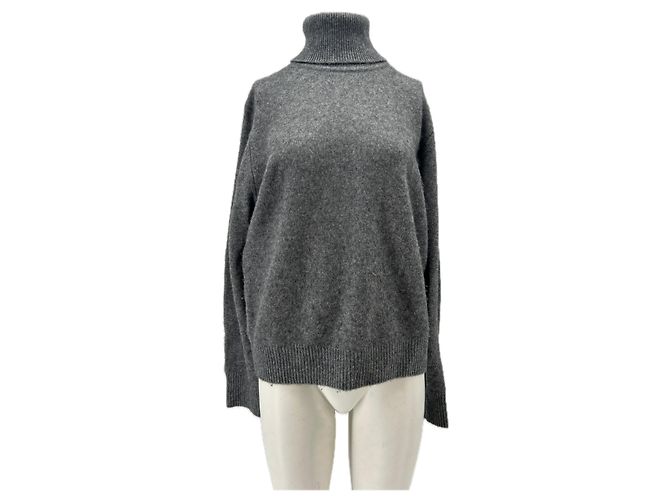 Autre Marque Grauer Rollkragenpullover aus Wolle