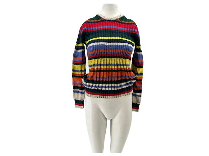 Jean Paul Gaultier Pull rayé multicolore en laine Multiple colors