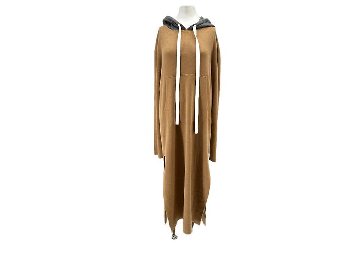 Loewe Vestido longo camel de lã Camelo