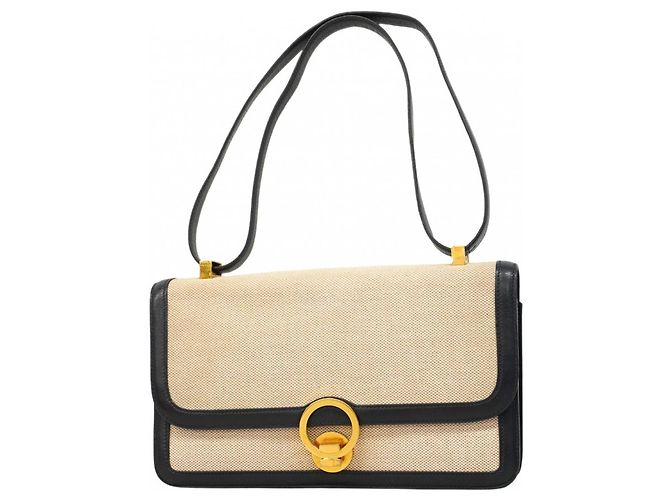 Bolsa Hermès Ring de Toile H Azul marinho