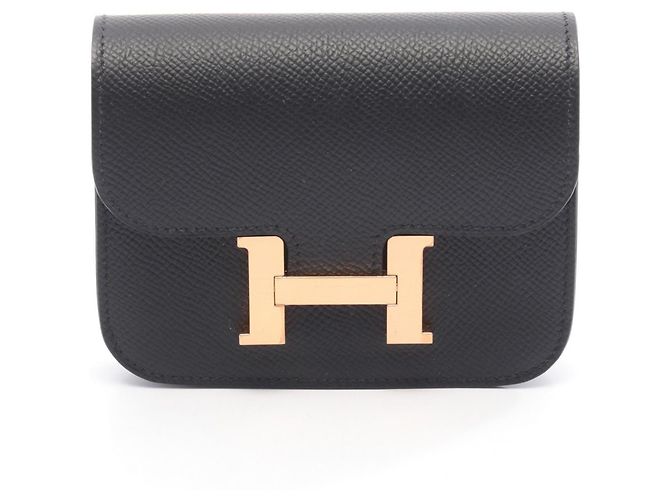 Billetera Bifold Slim Constance Hermès Negro