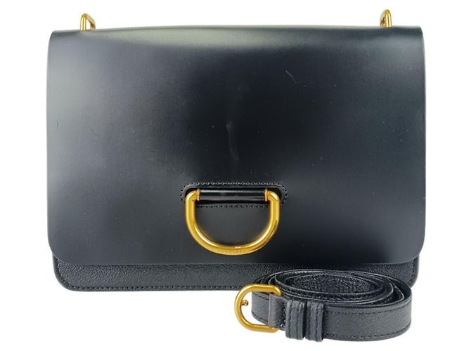 Borsa a spalla D-Ring media Burberry Nero