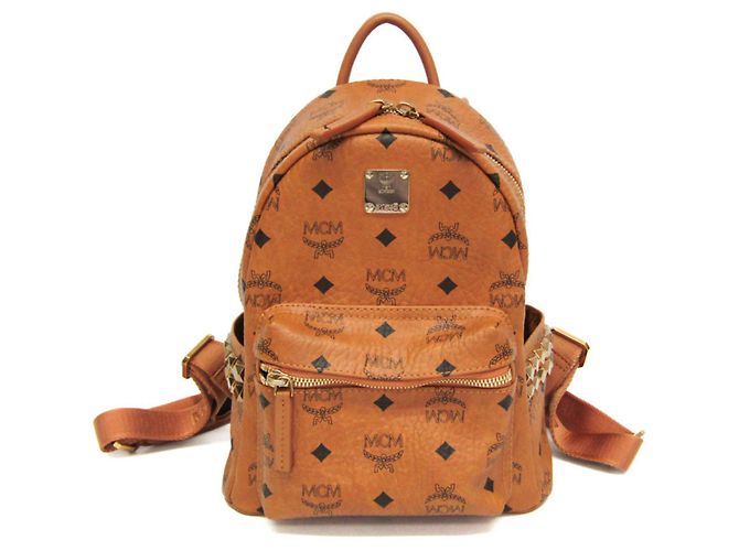 MCM Visetos Mini Coated Canvas Backpack in Brown