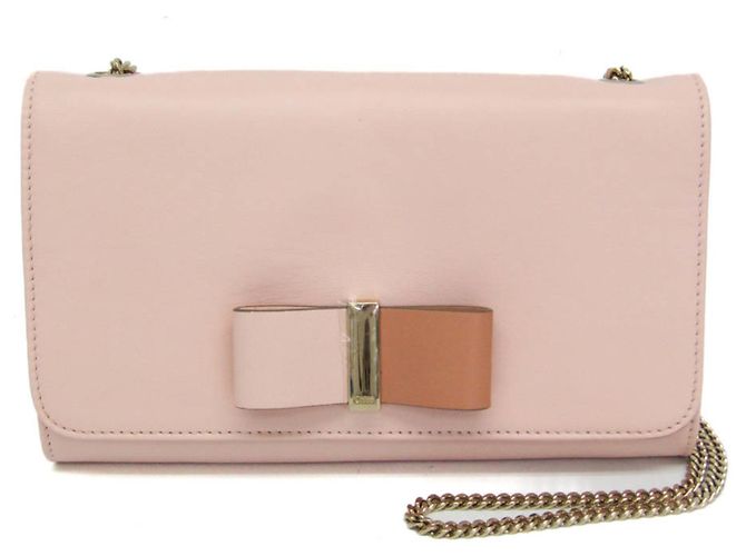 Bolso de Hombro Chloé Ribbon Chain Rosa Beige