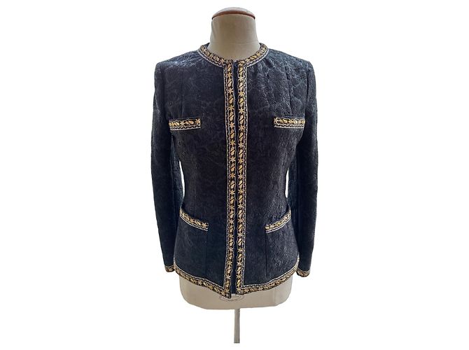 Etro Jacke Schwarz Bestickt