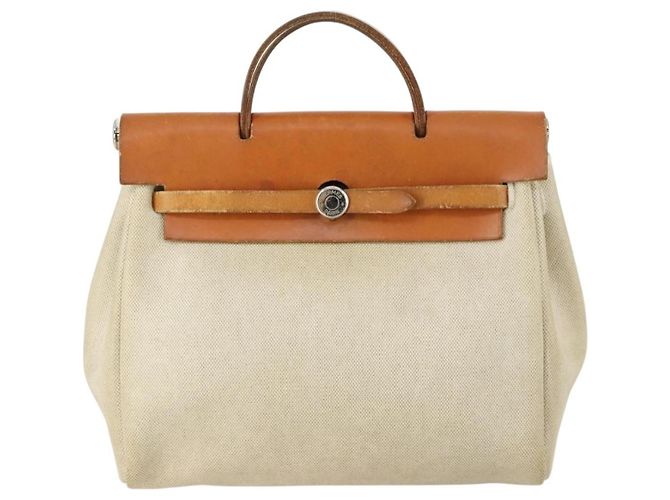 Hermès Herbag A Dos Toile Beige