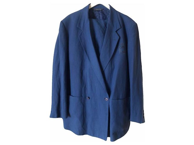Autre Marque Completo due pezzi in lana blu navy
