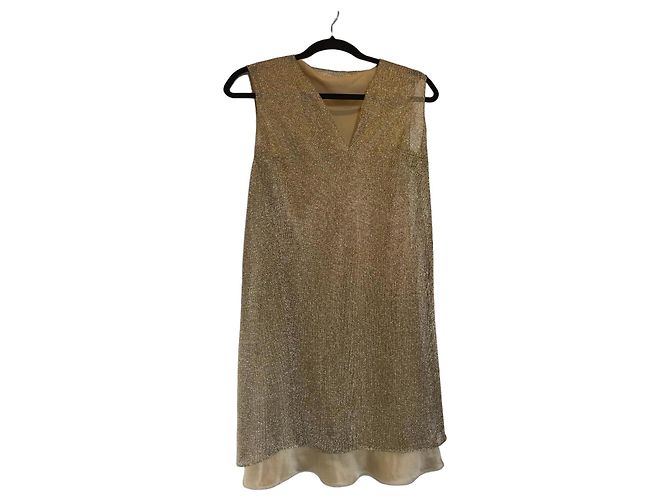 Prada Kleid aus goldenem Metallic-Acetat-Strick