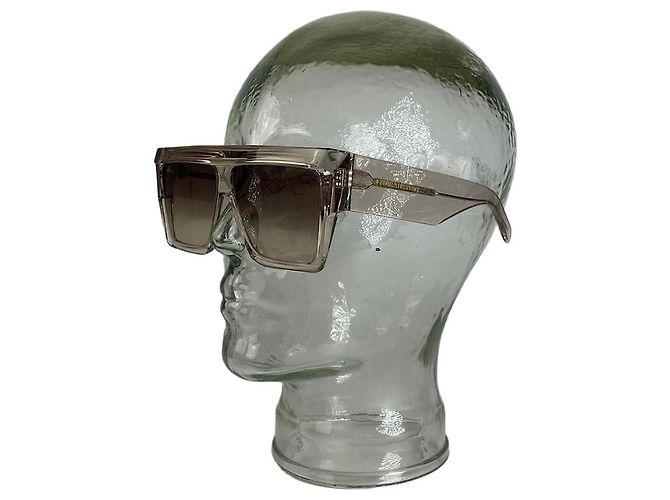 Céline Vintage Celine Paris Übergroße Sonnenbrille Silber
