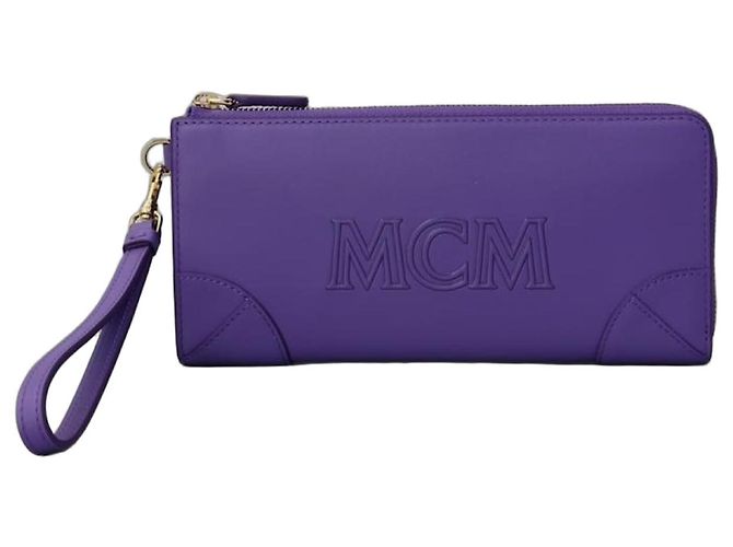 MCM AREN L-Shaped Long Wallet Purple