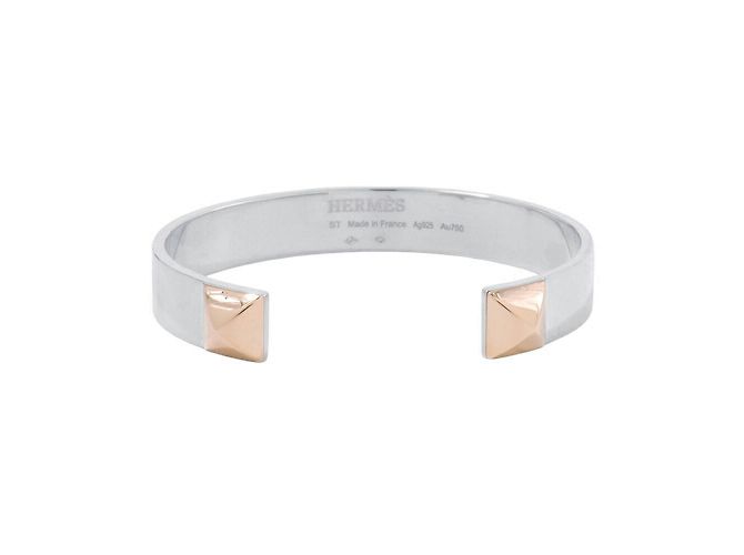 Pulseira charm em ouro rosa 18K e prata Hermès