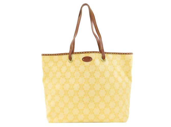 Céline Borsa tote Celine Macadam in tela gialla Giallo
