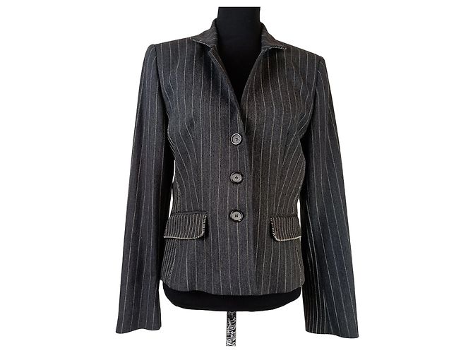 Blazer 2000 Les Copains in pinstriped wool Grey