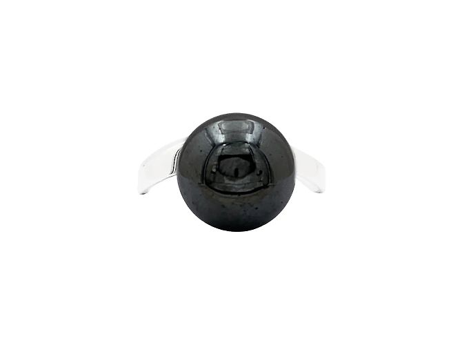 Anello Dinh Van in oro bianco e ematite.