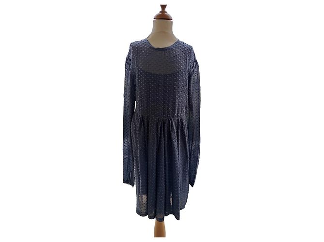 Vestido Balenciaga de seda y algodón gris