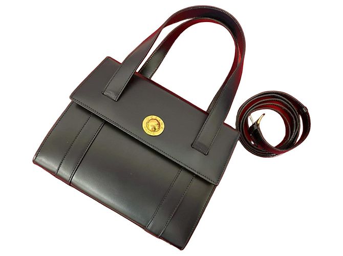 Céline Bolsa de mão 2 em 1 em couro de bezerro Celine Azul