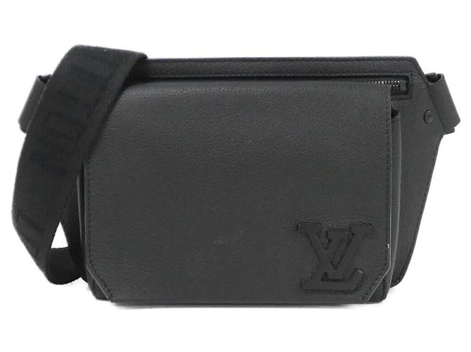 Louis Vuitton LV Aerogram Takeoff Sling Calf Shoulder Bag Black