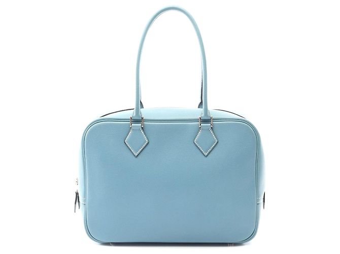 Hermès Plume 28 Lederhandtasche Blau