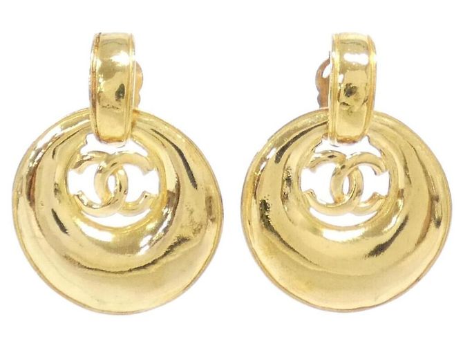 Orecchini vintage Chanel D'oro Metallico