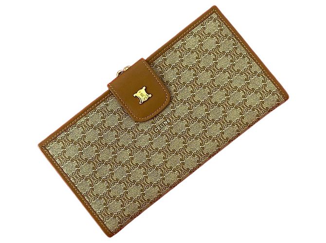 Céline Cartera Larga de PVC Macadam Celine Castaño Beige