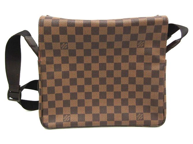 Naviglio Bolsos de Hombro de Lona Monogram Marrón Louis Vuitton Castaño