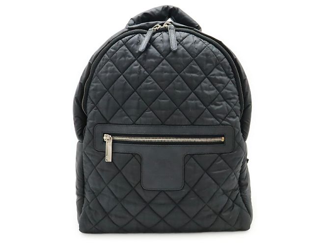 Chanel Coco Cocoon Nylon Leather Backpack Black