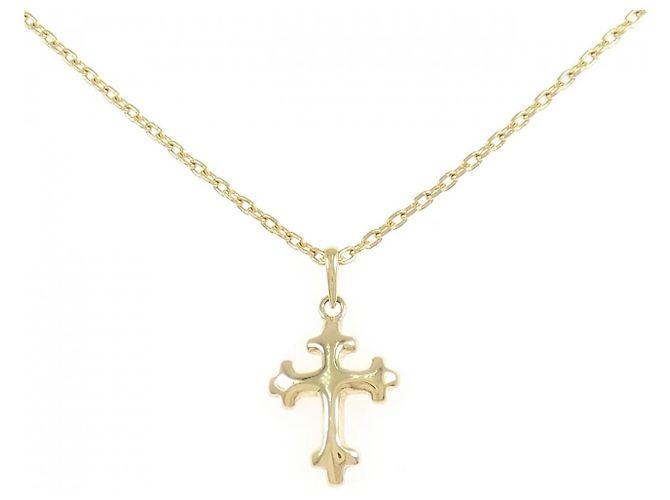 Autre Marque Collar de Cruz Au750 Dorado