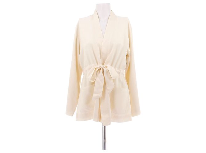 Eres Cream Silk Kimono Beige
