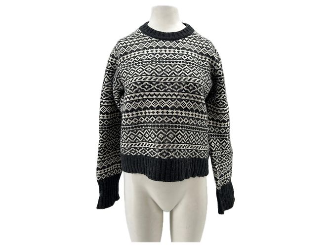 Autre Marque Pull en laine gris BRORA