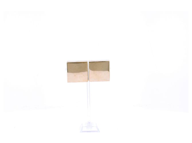 Saint Laurent Boucles d'oreilles dorées carrées à clip