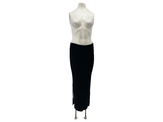 Autre Marque Falda de pana negra de lana Negro