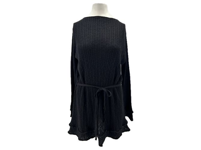 Autre Marque DISSH Schwarzes Leinenkleid