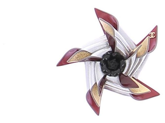 Chanel Spilla fiore multicolore Argento 