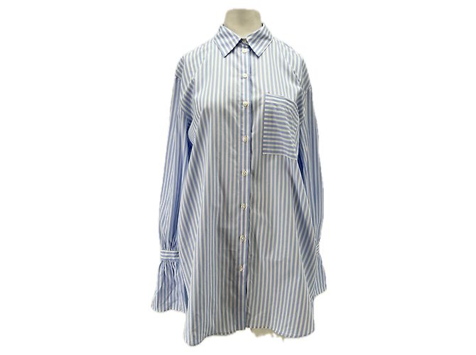 Autre Marque Camicia a righe blu e bianca