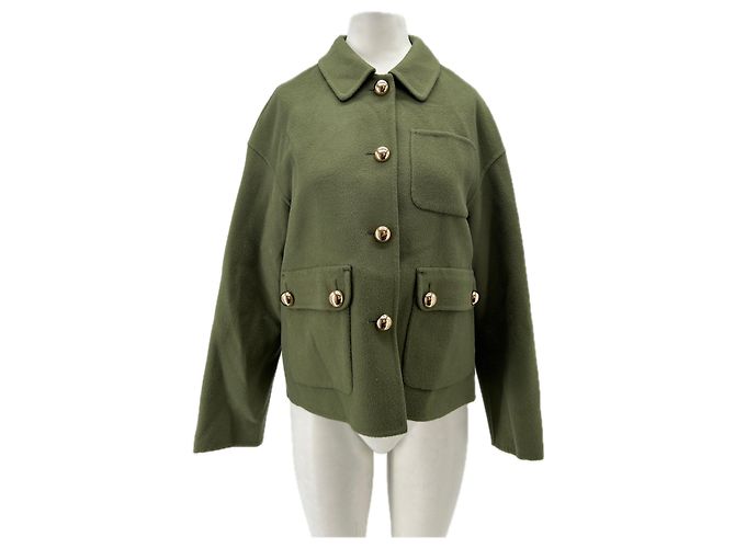 Giorgio Armani Green wool jacket with large buttons