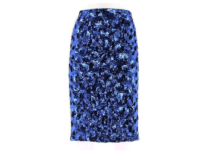 Louis Vuitton Blue Sequin Midi Skirt