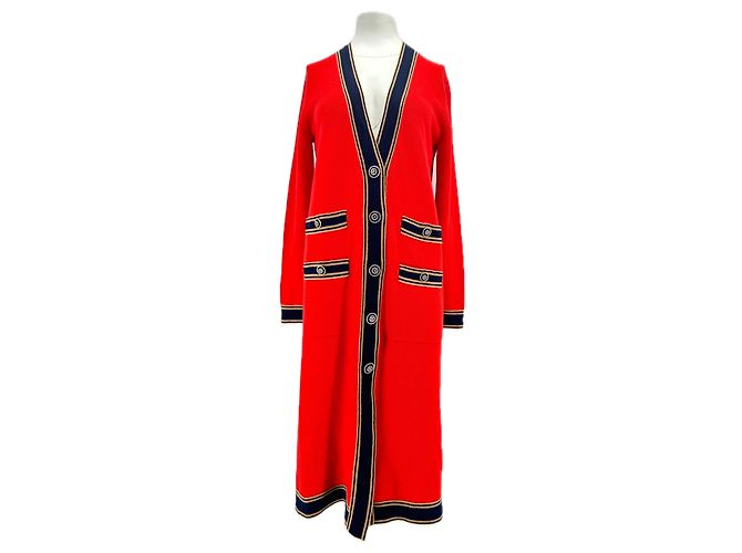 Chanel Langer roter Cashmere-Cardigan