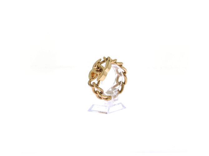 Chanel Pulseira dourada com fecho CC Dourado