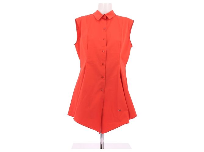 Camisa sin mangas Christian Dior naranja de algodón