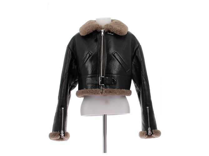 Prada Bomber Crop Black Fur Jacket
