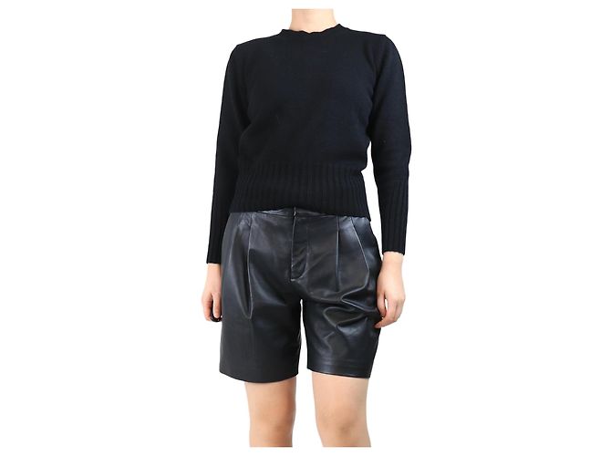 Autre Marque Schwarzer Kaschmir-Pullover - Größe UK 8 