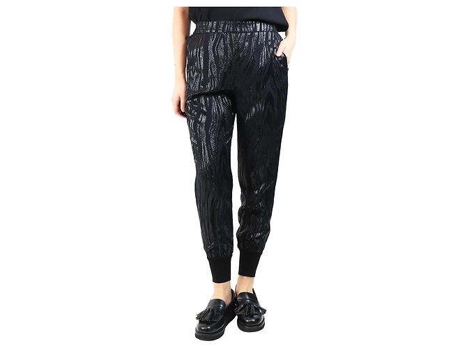 Stella Mc Cartney Schwarze Zebra-Muster-Hose - Größe UK 8