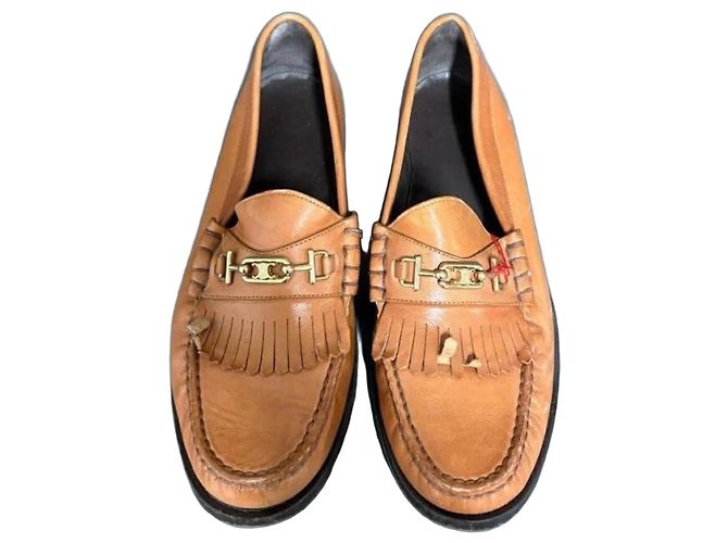 Céline Mocassins en cuir marron avec mors