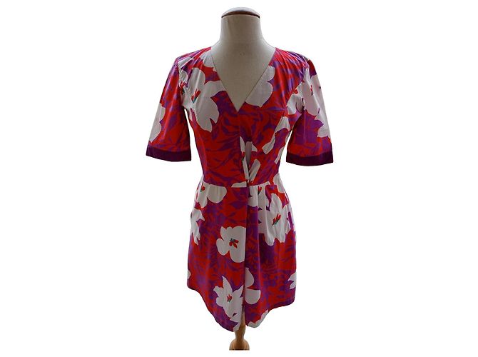 Vestido Etro de algodão com mangas curtas Multicor