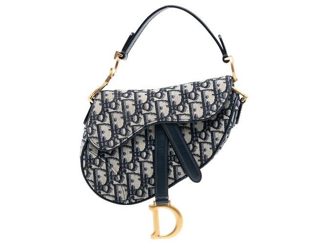 Saddle Borsa a sella mini obliqua blu Dior Blu navy