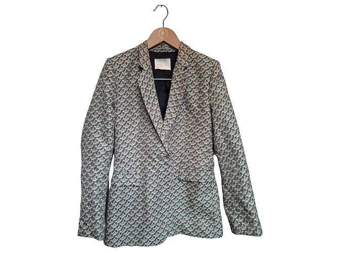 Autre Marque Momoni Blumenmusterjacke Schwarz Pink Beige Grün