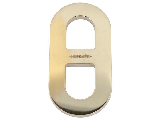 Ring Hermès ANELLO PER SCIARPA HERMES CATENA ANCORATA REVERSIBILE ORO ARGENTO