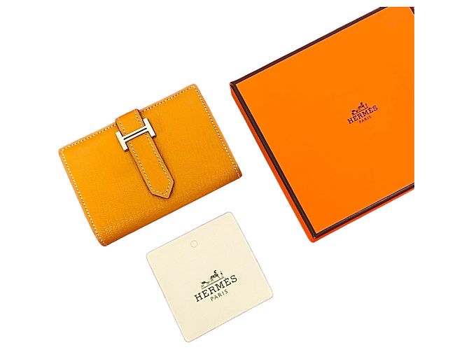 Hermès Béarn Mini Chevre Card Case Yellow